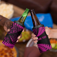 New Zealand Rugby Pacific Personalised 4 in 1 Can Cooler Tumbler All Pink Maori Pasifika Fern Pattern LT9 - Polynesian Pride