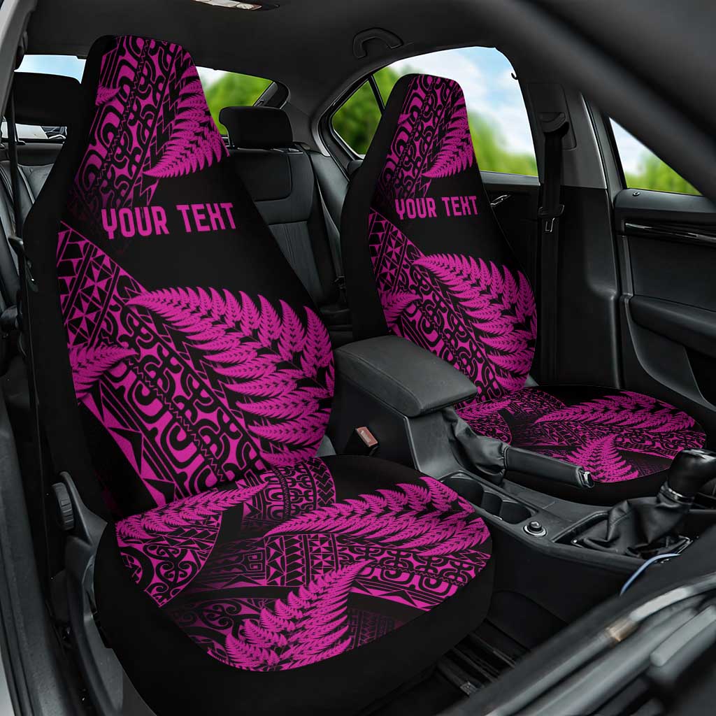 New Zealand Rugby Pacific Personalised Car Seat Cover All Pink Maori Pasifika Fern Pattern LT9 One Size Pink - Polynesian Pride