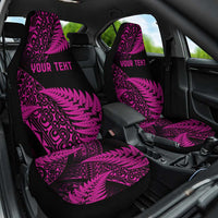 New Zealand Rugby Pacific Personalised Car Seat Cover All Pink Maori Pasifika Fern Pattern LT9 One Size Pink - Polynesian Pride