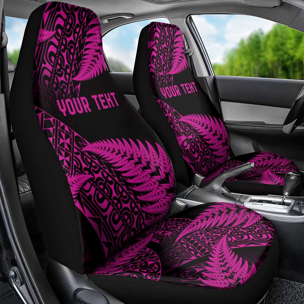 New Zealand Rugby Pacific Personalised Car Seat Cover All Pink Maori Pasifika Fern Pattern LT9 - Polynesian Pride