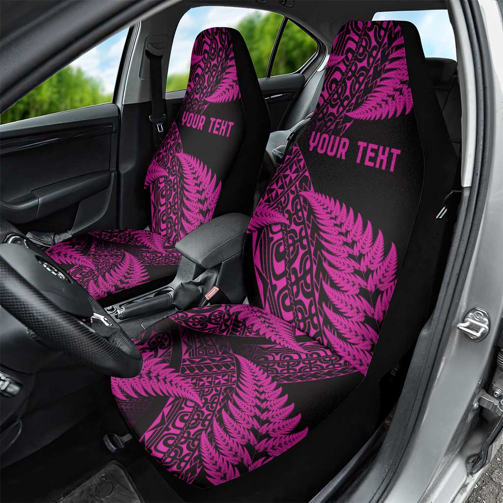 New Zealand Rugby Pacific Personalised Car Seat Cover All Pink Maori Pasifika Fern Pattern LT9 - Polynesian Pride