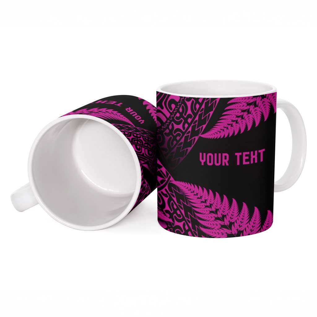 New Zealand Rugby Pacific Personalised Ceramic Mug All Pink Maori Pasifika Fern Pattern - Polynesian Pride
