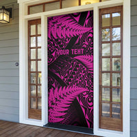 New Zealand Rugby Pacific Personalised Door Cover All Pink Maori Pasifika Fern Pattern LT9 - Polynesian Pride