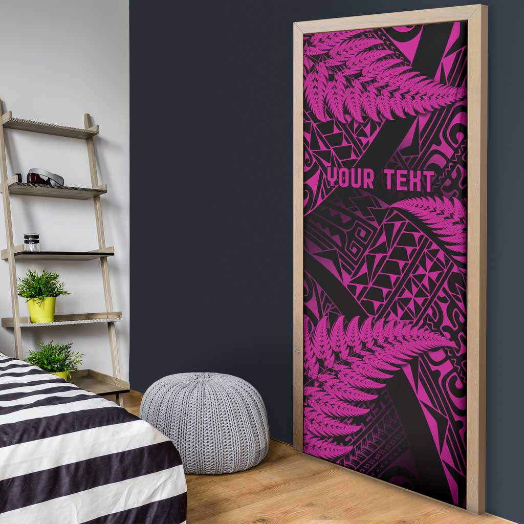 New Zealand Rugby Pacific Personalised Door Cover All Pink Maori Pasifika Fern Pattern LT9 - Polynesian Pride