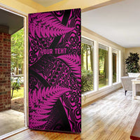 New Zealand Rugby Pacific Personalised Door Cover All Pink Maori Pasifika Fern Pattern LT9 - Polynesian Pride