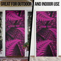 New Zealand Rugby Pacific Personalised Door Cover All Pink Maori Pasifika Fern Pattern LT9 - Polynesian Pride