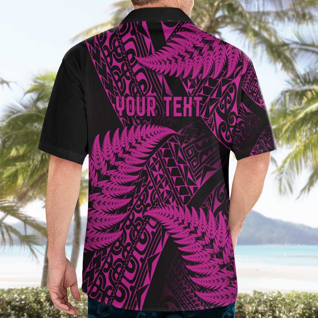 New Zealand Rugby Pacific Personalised Hawaiian Shirt All Pink Maori Pasifika Fern Pattern LT9 - Polynesian Pride