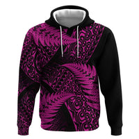 New Zealand Rugby Pacific Personalised Hoodie All Pink Maori Pasifika Fern Pattern LT9 Pullover Hoodie Pink - Polynesian Pride