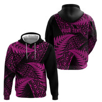 New Zealand Rugby Pacific Personalised Hoodie All Pink Maori Pasifika Fern Pattern LT9 - Polynesian Pride