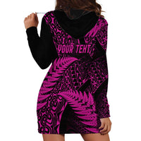 New Zealand Rugby Pacific Personalised Hoodie Dress All Pink Maori Pasifika Fern Pattern LT9 - Polynesian Pride