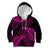 New Zealand Rugby Pacific Personalised Kid Hoodie All Pink Maori Pasifika Fern Pattern