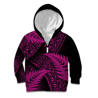 New Zealand Rugby Pacific Personalised Kid Hoodie All Pink Maori Pasifika Fern Pattern LT9 Zip Hoodie Pink - Polynesian Pride