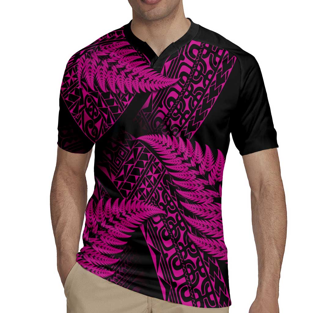 New Zealand Rugby Pacific Personalised Rugby Jersey All Pink Maori Pasifika Fern Pattern LT9 - Polynesian Pride