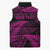 New Zealand Rugby Pacific Personalised Sleeveless Puffer Jacket All Pink Maori Pasifika Fern Pattern - Polynesian Pride