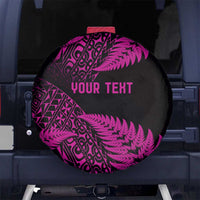 New Zealand Rugby Pacific Personalised Spare Tire Cover All Pink Maori Pasifika Fern Pattern LT9 No hole Pink - Polynesian Pride