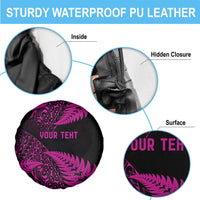 New Zealand Rugby Pacific Personalised Spare Tire Cover All Pink Maori Pasifika Fern Pattern LT9 - Polynesian Pride