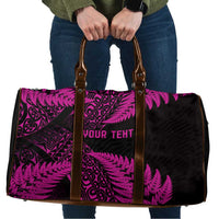 New Zealand Rugby Pacific Personalised Travel Bag All Pink Maori Pasifika Fern Pattern LT9 Pink - Polynesian Pride