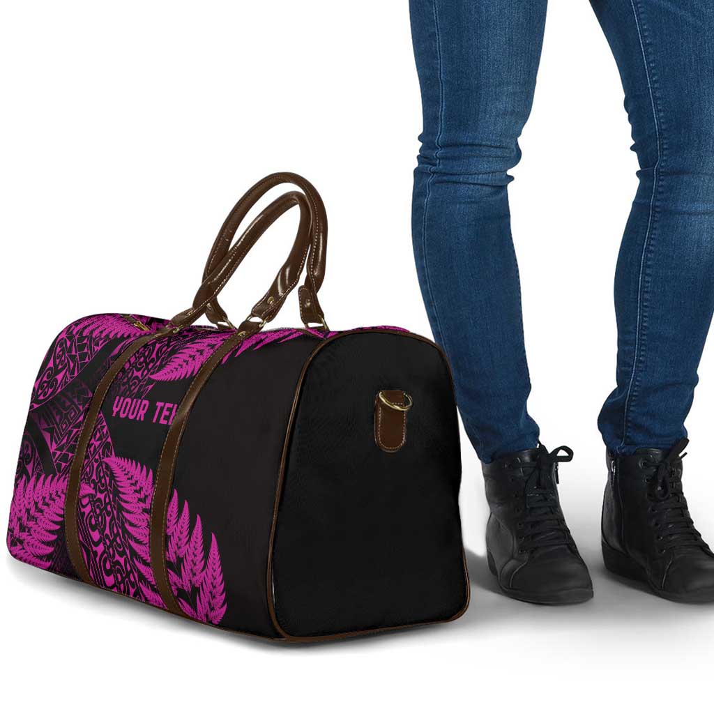 New Zealand Rugby Pacific Personalised Travel Bag All Pink Maori Pasifika Fern Pattern LT9 - Polynesian Pride