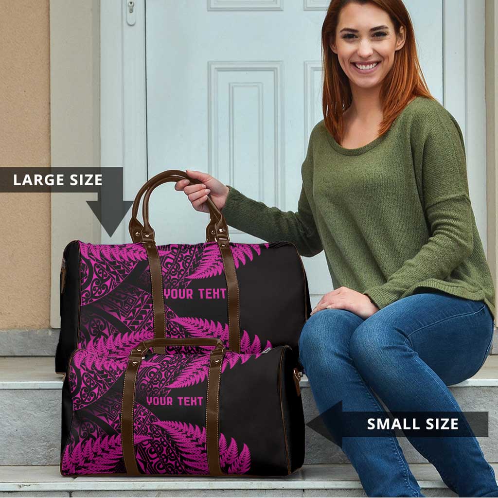 New Zealand Rugby Pacific Personalised Travel Bag All Pink Maori Pasifika Fern Pattern LT9 - Polynesian Pride