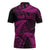 New Zealand Rugby Pacific Personalised Zipper Polo Shirt All Pink Maori Pasifika Fern Pattern - Polynesian Pride