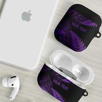 New Zealand Rugby Pacific Personalised AirPods Case All Purple Maori Pasifika Fern Pattern LT9 - Polynesian Pride