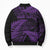 New Zealand Rugby Pacific Personalised Bomber Puffer Jacket All Purple Maori Pasifika Fern Pattern - Polynesian Pride