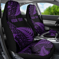 New Zealand Rugby Pacific Personalised Car Seat Cover All Purple Maori Pasifika Fern Pattern LT9 - Polynesian Pride