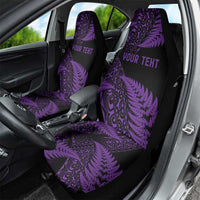 New Zealand Rugby Pacific Personalised Car Seat Cover All Purple Maori Pasifika Fern Pattern LT9 - Polynesian Pride