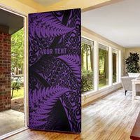 New Zealand Rugby Pacific Personalised Door Cover All Purple Maori Pasifika Fern Pattern LT9 - Polynesian Pride