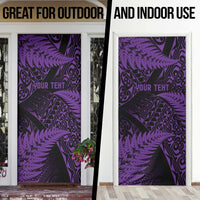 New Zealand Rugby Pacific Personalised Door Cover All Purple Maori Pasifika Fern Pattern LT9 - Polynesian Pride