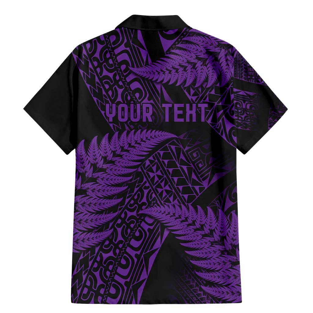 New Zealand Rugby Pacific Personalised Family Matching Mermaid Dress and Hawaiian Shirt All Purple Maori Pasifika Fern Pattern LT9 - Polynesian Pride