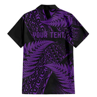 New Zealand Rugby Pacific Personalised Family Matching Mermaid Dress and Hawaiian Shirt All Purple Maori Pasifika Fern Pattern LT9 - Polynesian Pride