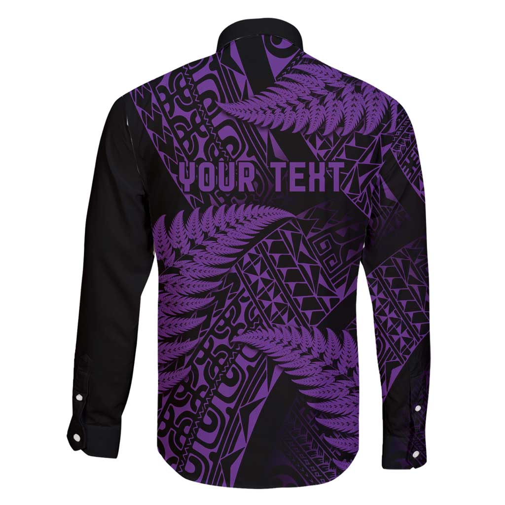 New Zealand Rugby Pacific Personalised Family Matching Puletasi and Hawaiian Shirt All Purple Maori Pasifika Fern Pattern LT9 - Polynesian Pride