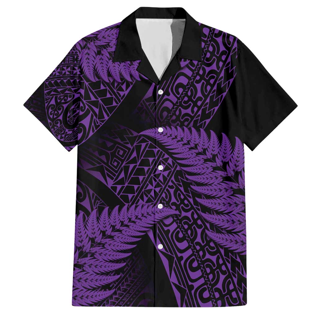 New Zealand Rugby Pacific Personalised Hawaiian Shirt All Purple Maori Pasifika Fern Pattern LT9 Purple - Polynesian Pride