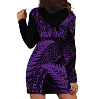 New Zealand Rugby Pacific Personalised Hoodie Dress All Purple Maori Pasifika Fern Pattern LT9 - Polynesian Pride