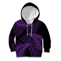 New Zealand Rugby Pacific Personalised Kid Hoodie All Purple Maori Pasifika Fern Pattern LT9 Hoodie Purple - Polynesian Pride