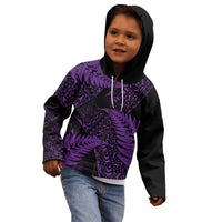 New Zealand Rugby Pacific Personalised Kid Hoodie All Purple Maori Pasifika Fern Pattern LT9 - Polynesian Pride