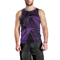 New Zealand Rugby Pacific Personalised Men Tank Top All Purple Maori Pasifika Fern Pattern LT9 - Polynesian Pride