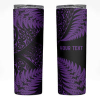 New Zealand Rugby Pacific Personalised Skinny Tumbler All Purple Maori Pasifika Fern Pattern LT9 Purple - Polynesian Pride