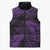 New Zealand Rugby Pacific Personalised Sleeveless Puffer Jacket All Purple Maori Pasifika Fern Pattern - Polynesian Pride