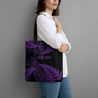 New Zealand Rugby Pacific Personalised Tote Bag All Purple Maori Pasifika Fern Pattern LT9 - Polynesian Pride