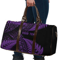 New Zealand Rugby Pacific Personalised Travel Bag All Purple Maori Pasifika Fern Pattern LT9 - Polynesian Pride