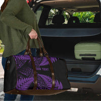New Zealand Rugby Pacific Personalised Travel Bag All Purple Maori Pasifika Fern Pattern LT9 - Polynesian Pride