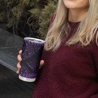 New Zealand Rugby Pacific Personalised Tumbler Cup All Purple Maori Pasifika Fern Pattern LT9 - Polynesian Pride