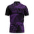 New Zealand Rugby Pacific Personalised Zipper Polo Shirt All Purple Maori Pasifika Fern Pattern - Polynesian Pride
