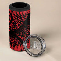 New Zealand Rugby Pacific Personalised 4 in 1 Can Cooler Tumbler All Red Maori Pasifika Fern Pattern LT9 - Polynesian Pride