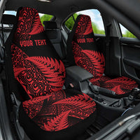 New Zealand Rugby Pacific Personalised Car Seat Cover All Red Maori Pasifika Fern Pattern LT9 One Size Red - Polynesian Pride