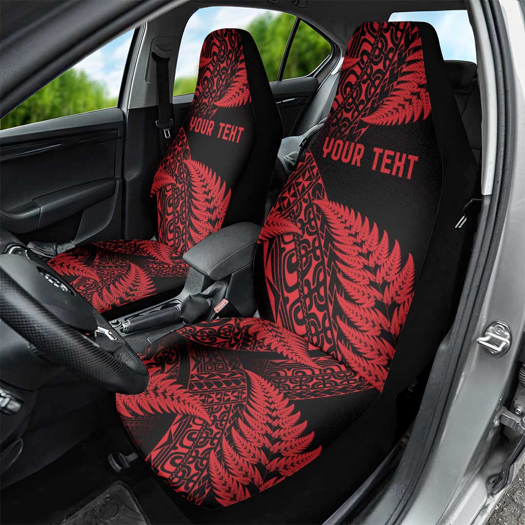 New Zealand Rugby Pacific Personalised Car Seat Cover All Red Maori Pasifika Fern Pattern LT9 - Polynesian Pride