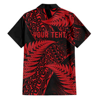 New Zealand Rugby Pacific Personalised Family Matching Off The Shoulder Long Sleeve Dress and Hawaiian Shirt All Red Maori Pasifika Fern Pattern LT9 - Polynesian Pride