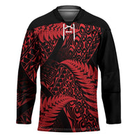 New Zealand Rugby Pacific Personalised Hockey Jersey All Red Maori Pasifika Fern Pattern - Polynesian Pride